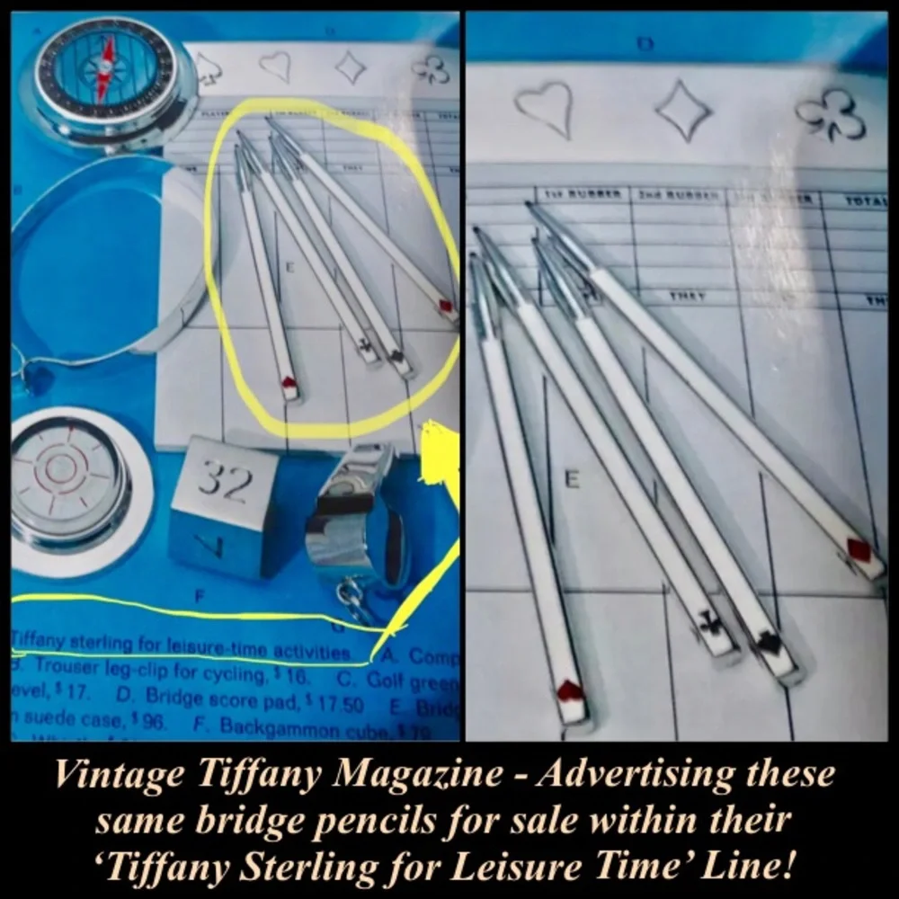 ⭐️💲SOLD💲⭐️ Vintage TIFFANY & Co Germany Sterling Silver bridge Pencils SET - Picture 9 of 13